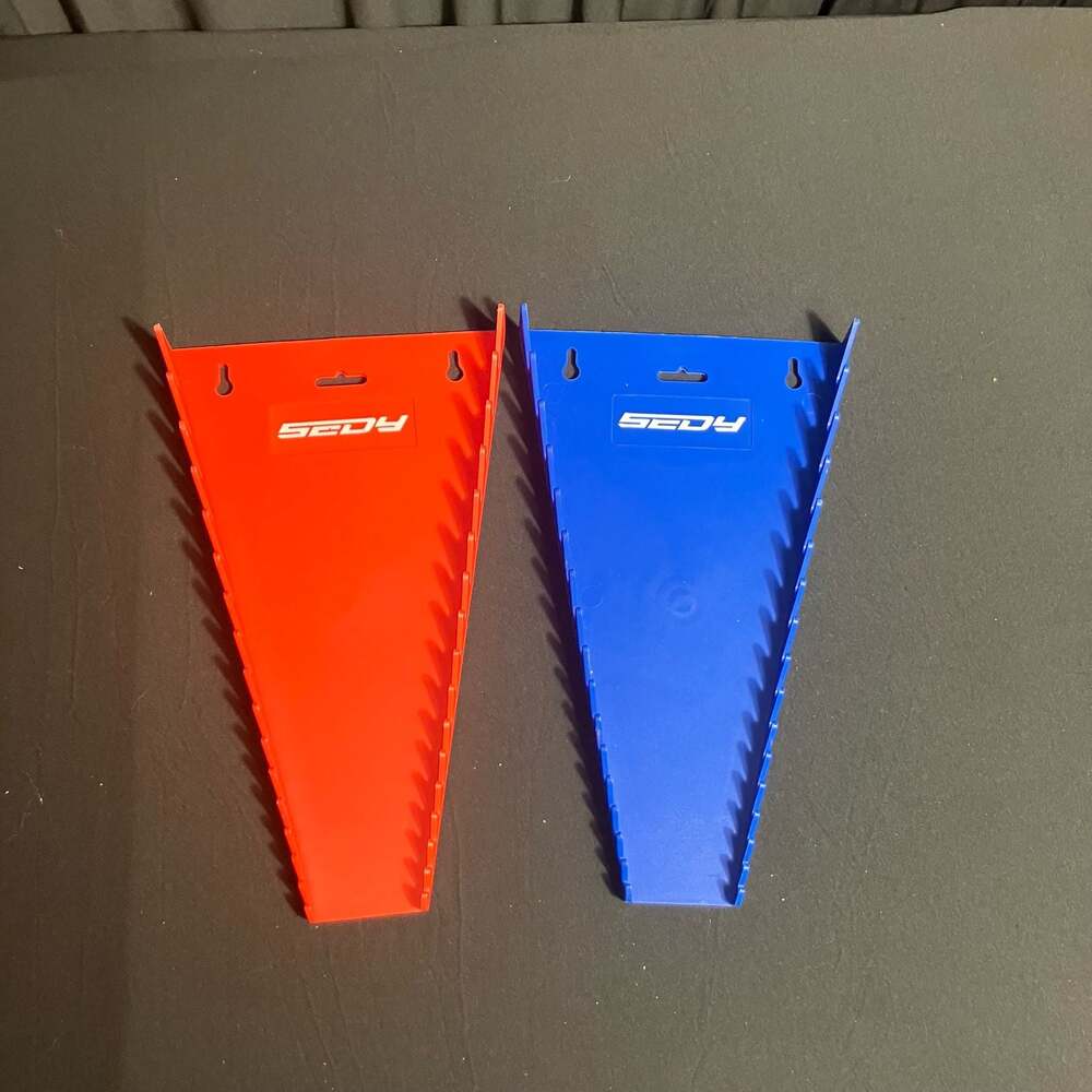 SEDY Magnetic Wrench Organizer Tray Set Red and Blue 2-Pack